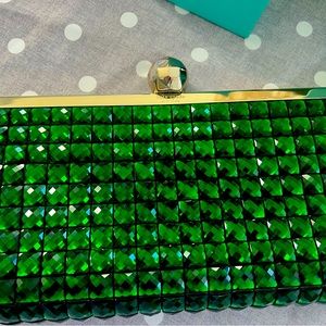 EUC Kate Spade Clutch. Perfect for St. Patrick's day! Gorgeous emerald sparkle.
